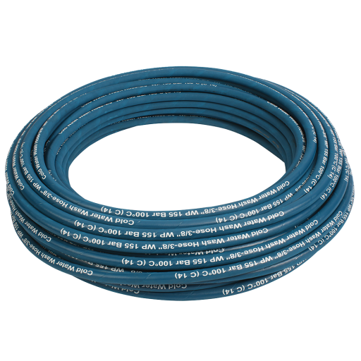 Blue Cold Water Pressure Wash Hose, Hiprho - 1 Wire, 50 Metre Coils