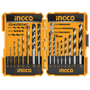Drill Accessories, Ingco - Metal, Wood & Masonry Drill Bit Set, 16 Pieces