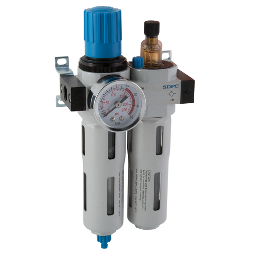 Filter/Regulators + Lubricators, Air-Pro - Supplied with Mounting Bracket & Gauge, 0-12 bar, BSPP