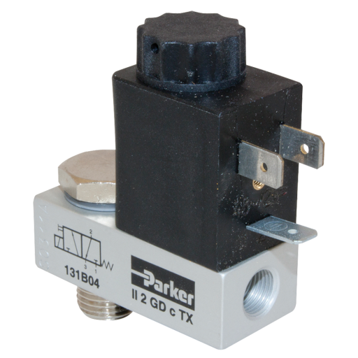 3/2 Way Solenoid Valves, Aluminium Banjo Design, Parker - Normally Closed, Nitrile Seal, BSPP