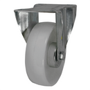 MSV Series Fixed Plate Fitting Castors - White Nylon Tyre