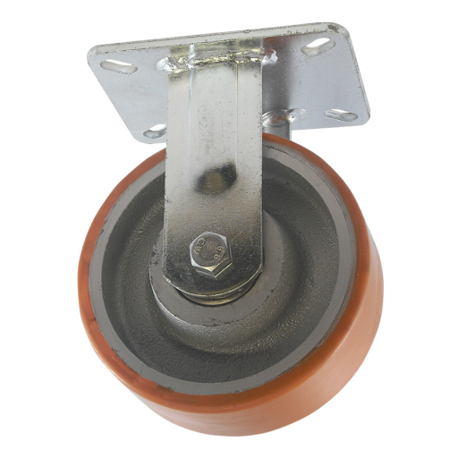 MG Series Heavy Duty Swivel Plate Fitting Castors - Polyurethane Tyre/Cast Iron Centre, No Brake