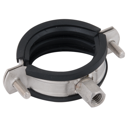 Wall or Ceiling Mounted Pipe Clips, Flamco - BRS-A, EPDM Lined, Stainless Steel