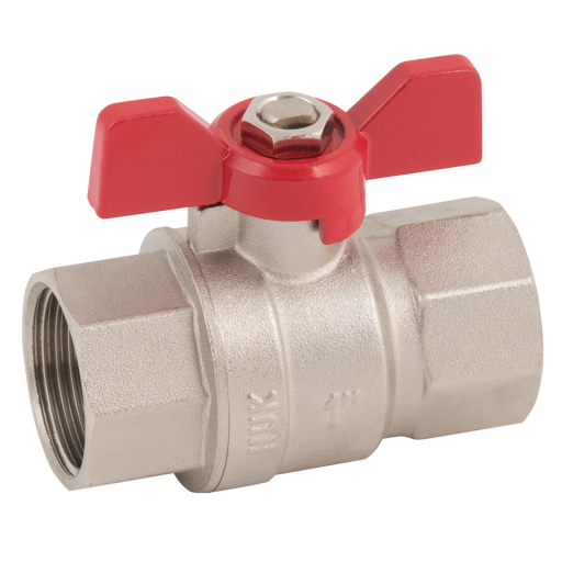 Heavy Model, Full Bore, Brass Ball Valve, Air-Pro - Female x Female, BSPP, Long Thread, Wing Handle