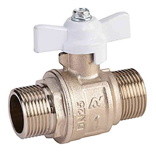 Oxygen Degreased Ball Valves, Air-Pro - Male x Male, BSPP, White Wing Handle