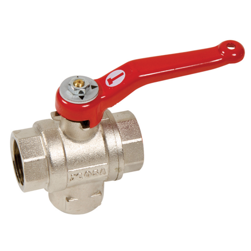 3 Way, L Port, Bottom Entry, Ball Valve, Air-Pro - Female x Female, BSPP