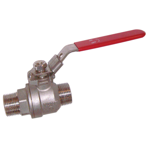 Stainless Steel Lockable Ball Valves, Haitima - 2 Piece, Male x Male, BSPP