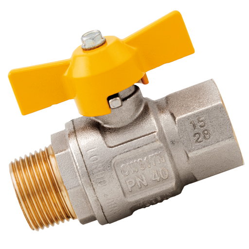 Gas Full Flow Ball Valves, Brass, ITAP - Compact Type BV69, Male x Female, BSPP, T Handle